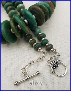 Vintage Guatemala Jade Native American Style Graduated Discs Necklace 29 in