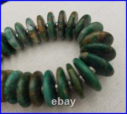 Vintage Guatemala Jade Native American Style Graduated Discs Necklace 29 in