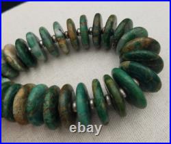 Vintage Guatemala Jade Native American Style Graduated Discs Necklace 29 in