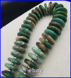 Vintage Guatemala Jade Native American Style Graduated Discs Necklace 29 in