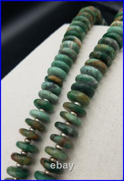 Vintage Guatemala Jade Native American Style Graduated Discs Necklace 29 in