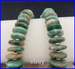 Vintage Guatemala Jade Native American Style Graduated Discs Necklace 29 in