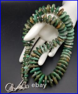 Vintage Guatemala Jade Native American Style Graduated Discs Necklace 29 in