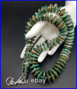 Vintage Guatemala Jade Native American Style Graduated Discs Necklace 29 in