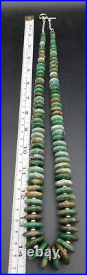 Vintage Guatemala Jade Native American Style Graduated Discs Necklace 29 in