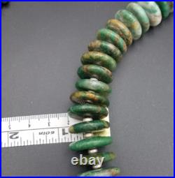 Vintage Guatemala Jade Native American Style Graduated Discs Necklace 29 in