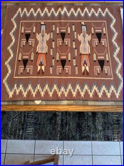 Vintage Hand Woven Navajo Run Featuring Yei Figures(see Details In Description)