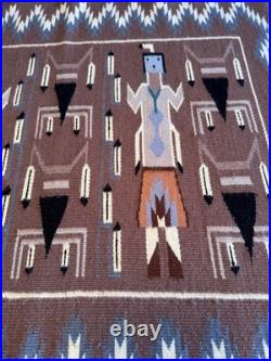 Vintage Hand Woven Navajo Run Featuring Yei Figures(see Details In Description)