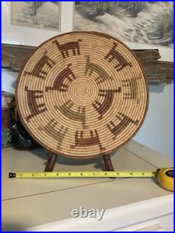 Vintage Hand-woven Tray Basket Likely From Pakistan Or Navajo Handmade