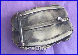 Vintage Handcrafted Sterling Silver and Turquoise Belt Buckle 1970's Gorgeous