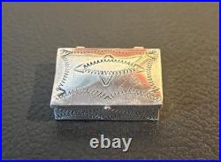 Vintage Handmade Navajo Native American Sterling Silver Pill Trinket Box