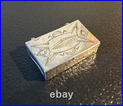 Vintage Handmade Navajo Native American Sterling Silver Pill Trinket Box