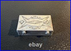 Vintage Handmade Navajo Native American Sterling Silver Pill Trinket Box