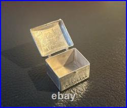 Vintage Handmade Navajo Native American Sterling Silver Pill Trinket Box