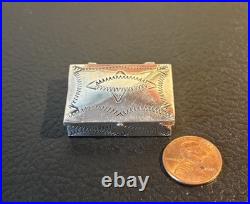 Vintage Handmade Navajo Native American Sterling Silver Pill Trinket Box