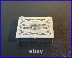 Vintage Handmade Navajo Native American Sterling Silver Pill Trinket Box Heavy