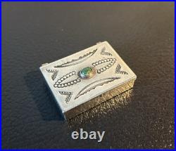 Vintage Handmade Navajo Native American Sterling Silver Pill Trinket Box Heavy