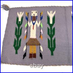 Vintage Handmade Navajo Yébîchai Ye Bi Chai Rug / Wall Hanging 22x10.5 Figures