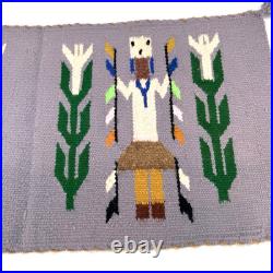 Vintage Handmade Navajo Yébîchai Ye Bi Chai Rug / Wall Hanging 22x10.5 Figures
