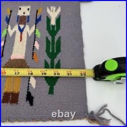 Vintage Handmade Navajo Yébîchai Ye Bi Chai Rug / Wall Hanging 22x10.5 Figures