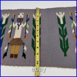 Vintage Handmade Navajo Yébîchai Ye Bi Chai Rug / Wall Hanging 22x10.5 Figures
