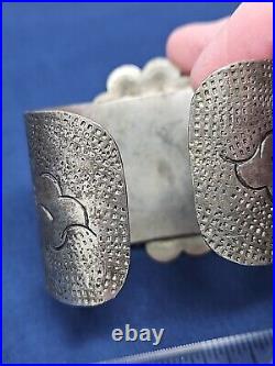 Vintage Handmade Sterling Silver Native American. 800 Turquoise Cuff Bracelet