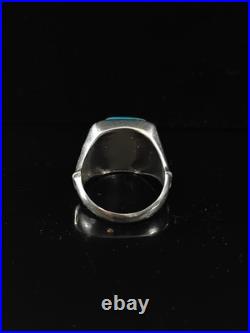 Vintage Handmade Sterling Silver & Turquoise Southwestern Style Size 12