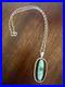 Vintage Handstamped Navajo Turquoise Necklace 18 Sterling Silver
