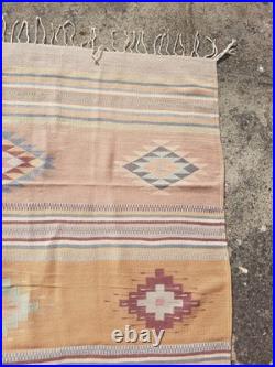 Vintage Handwoven Beautiful Mexican Native American Rug Carpet 75.9x35.8 In