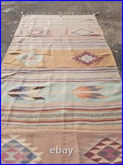Vintage Handwoven Beautiful Mexican Native American Rug Carpet 75.9x35.8 In