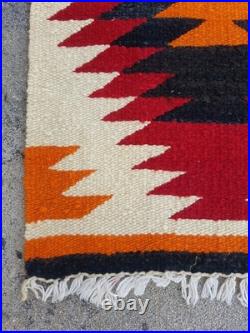Vintage Handwoven Beautiful Mexican wool Native American Rug Carpet 37.0x17.7 In