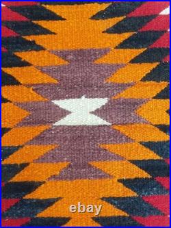 Vintage Handwoven Beautiful Mexican wool Native American Rug Carpet 37.0x17.7 In