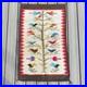 Vintage Handwoven Wool Folk Art Bird Tree Rug Southwestern Wall Hanging Boho
