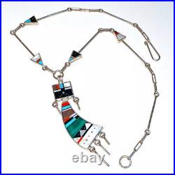 Vintage Harold Smith Native American Inlay Necklace with Yei Bei Chei Pendant