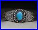 Vintage Harvey Era Navajo Native American Sterling Silver Turquoise Bracelet