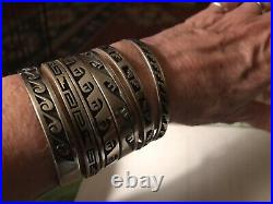 Vintage Hopi Silver Overlay Bracelet Hallmarked #5