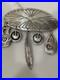 Vintage Hopi Silver Overlay Pin/Brooch with Charms Signed by Artist K. J
