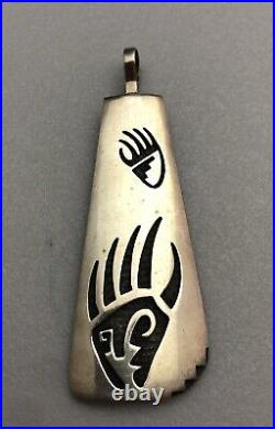 Vintage Hopi Sterling Silver Native American Signed Eldon James Pendant 2 1/2