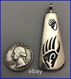 Vintage Hopi Sterling Silver Native American Signed Eldon James Pendant 2 1/2
