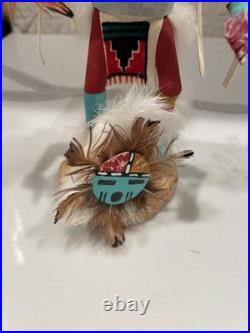 Vintage Hopi Sunface Kachina Figure Collectible Signed by Lary 8.5 1970s-1990s