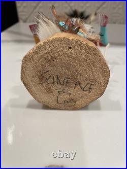Vintage Hopi Sunface Kachina Figure Collectible Signed by Lary 8.5 1970s-1990s