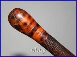 Vintage Indian Cane Checked Native American Walking Stick Antique Folk Art Rare