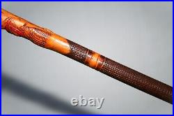 Vintage Indian Cane Checked Native American Walking Stick Antique Folk Art Rare