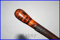 Vintage Indian Cane Checked Native American Walking Stick Antique Folk Art Rare