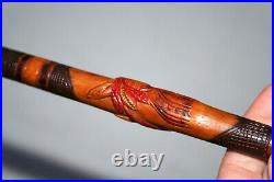 Vintage Indian Cane Checked Native American Walking Stick Antique Folk Art Rare