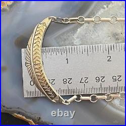 Vintage Jimmy Secatero Sterling Silver & 14K Gold Stamped Link Chain Choker