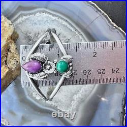 Vintage K. Martinez Native American Sterling Malachite & Sugilite Cuff For Women