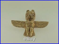 Vintage Kabana 14K Yellow Gold Peyote Bird Southwestern Native American Pendant