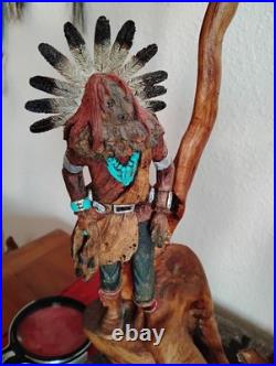 Vintage Kachina RARE 2001 LAWRENCE JACQUEZ 24 Carving, Navajo, Eagle, Yei