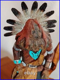 Vintage Kachina RARE 2001 LAWRENCE JACQUEZ 24 Carving, Navajo, Eagle, Yei